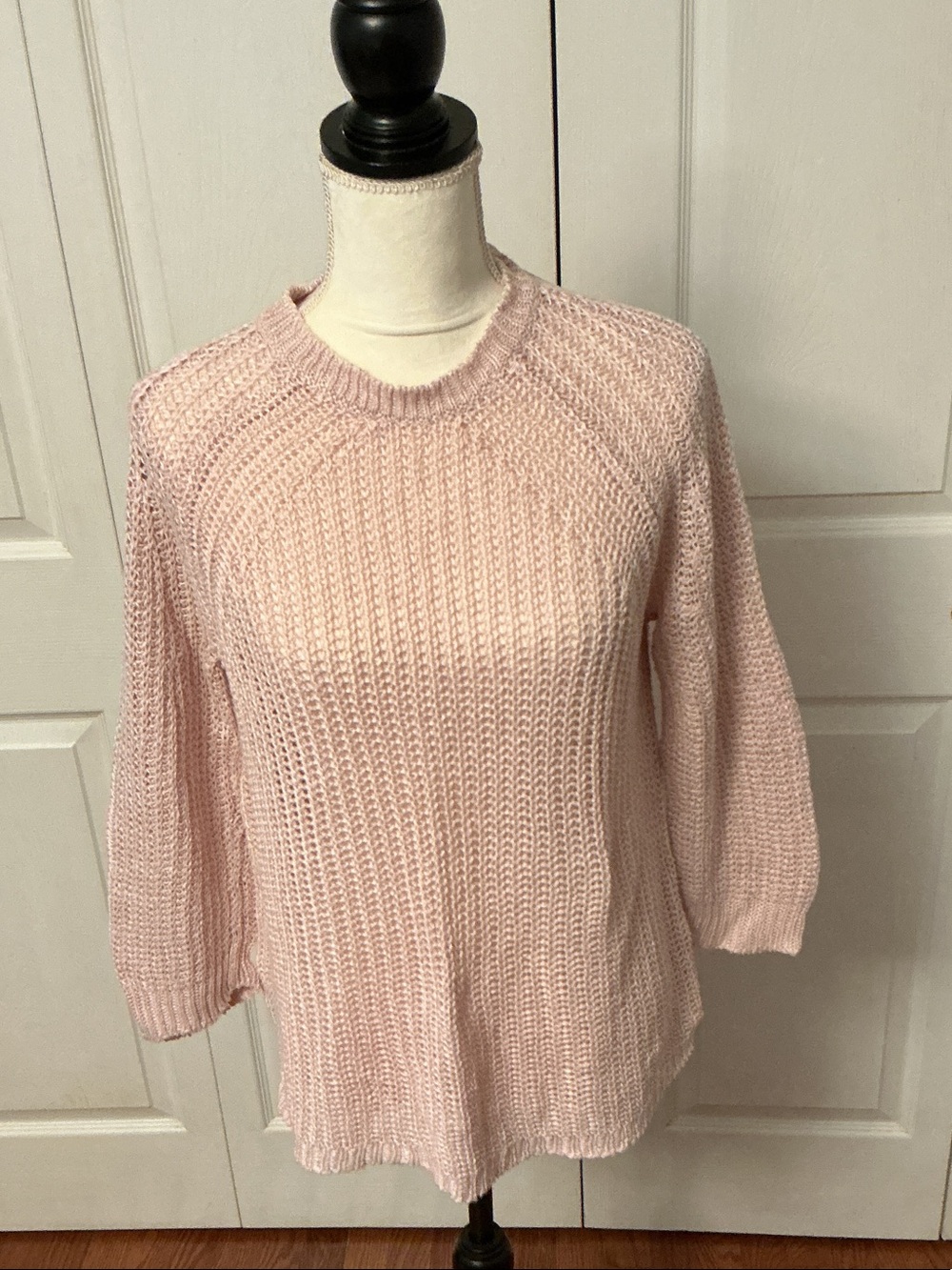 J. Crew Light Pink Ribbed Crewneck Sweater